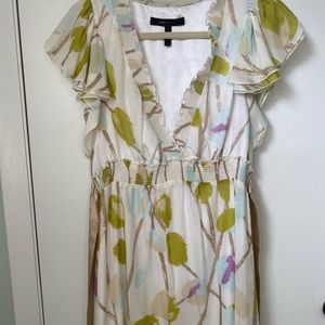 BCBG Max Azria Womens Floral 100% Silk Dress